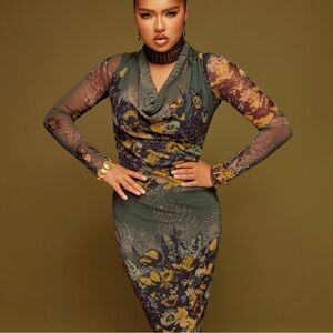 Jean Paul Gaultier Fuzzi Cowl Neck Vintage Dress